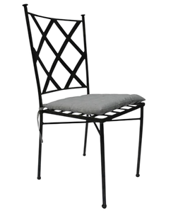 CLASSIC LATTICE-BACKWROUGHT IRON CHAIRVINTAGE